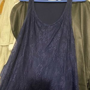 Navy lace tank top